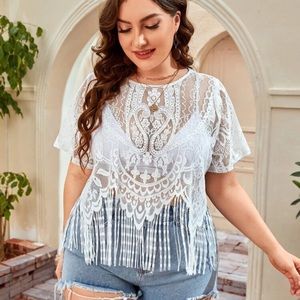 NWOT Lace Fringe Top from SHEIN